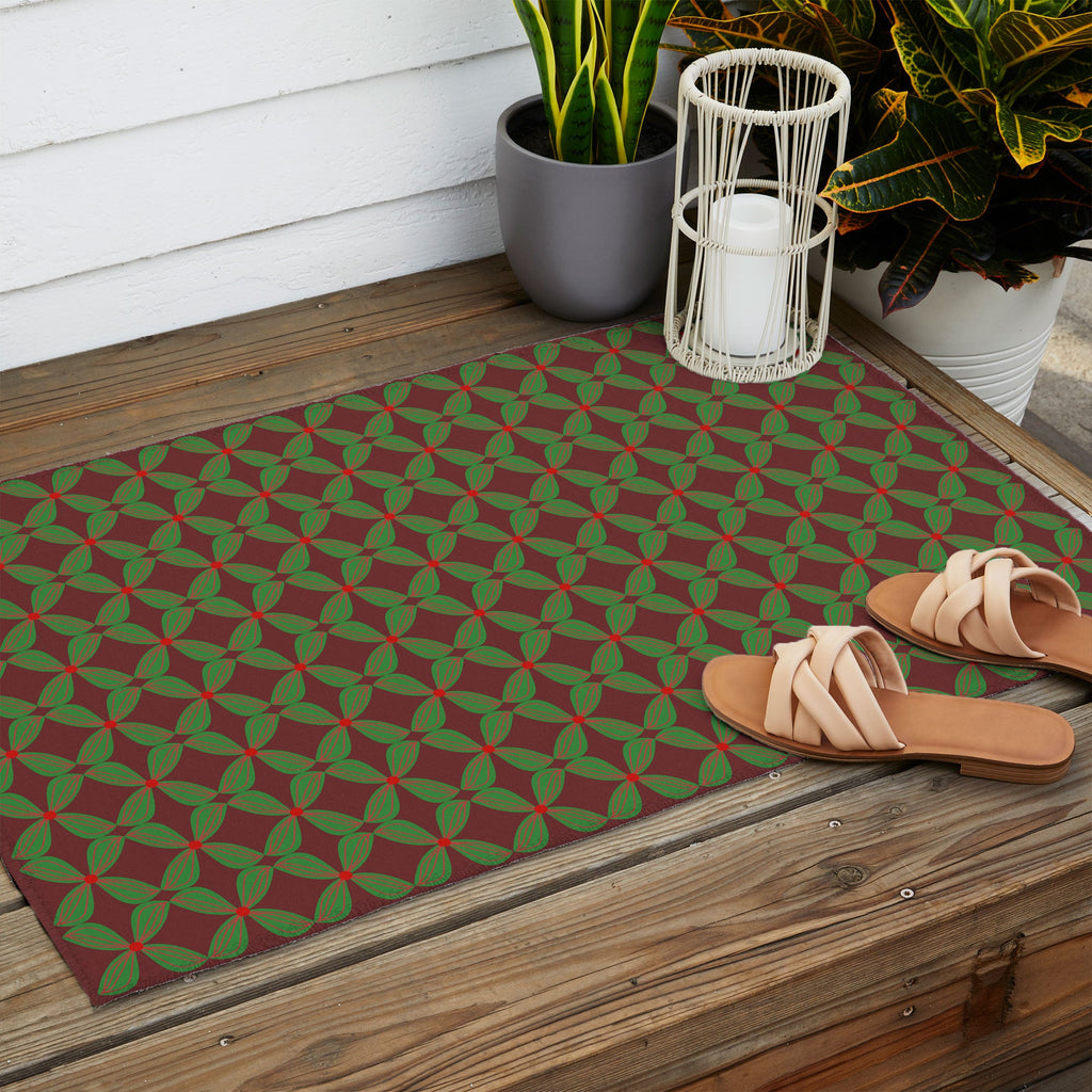 Mirimo Bows and Christmas Greens Outdoor Rug
