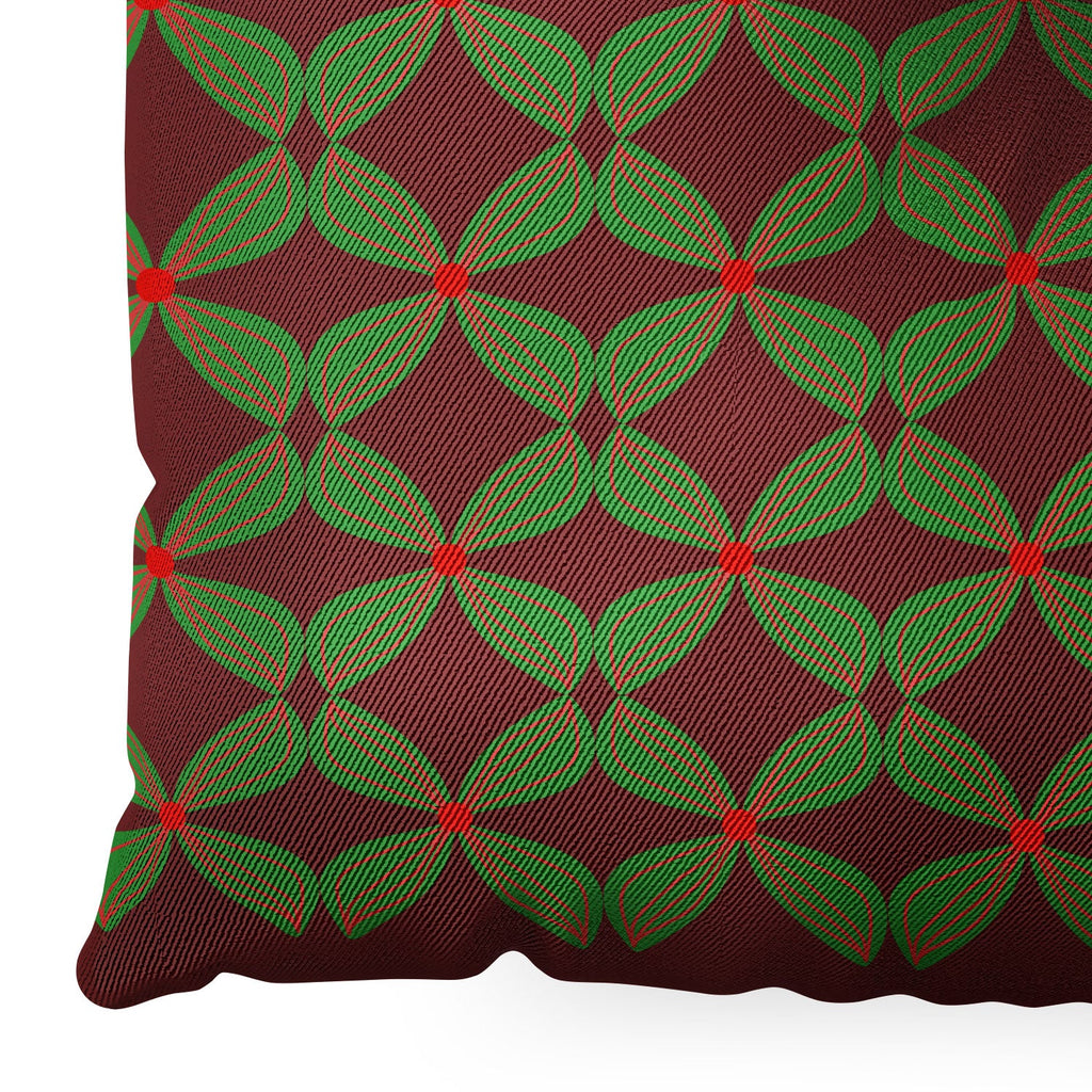 Mirimo Bows and Christmas Greens Floor Pillow Square