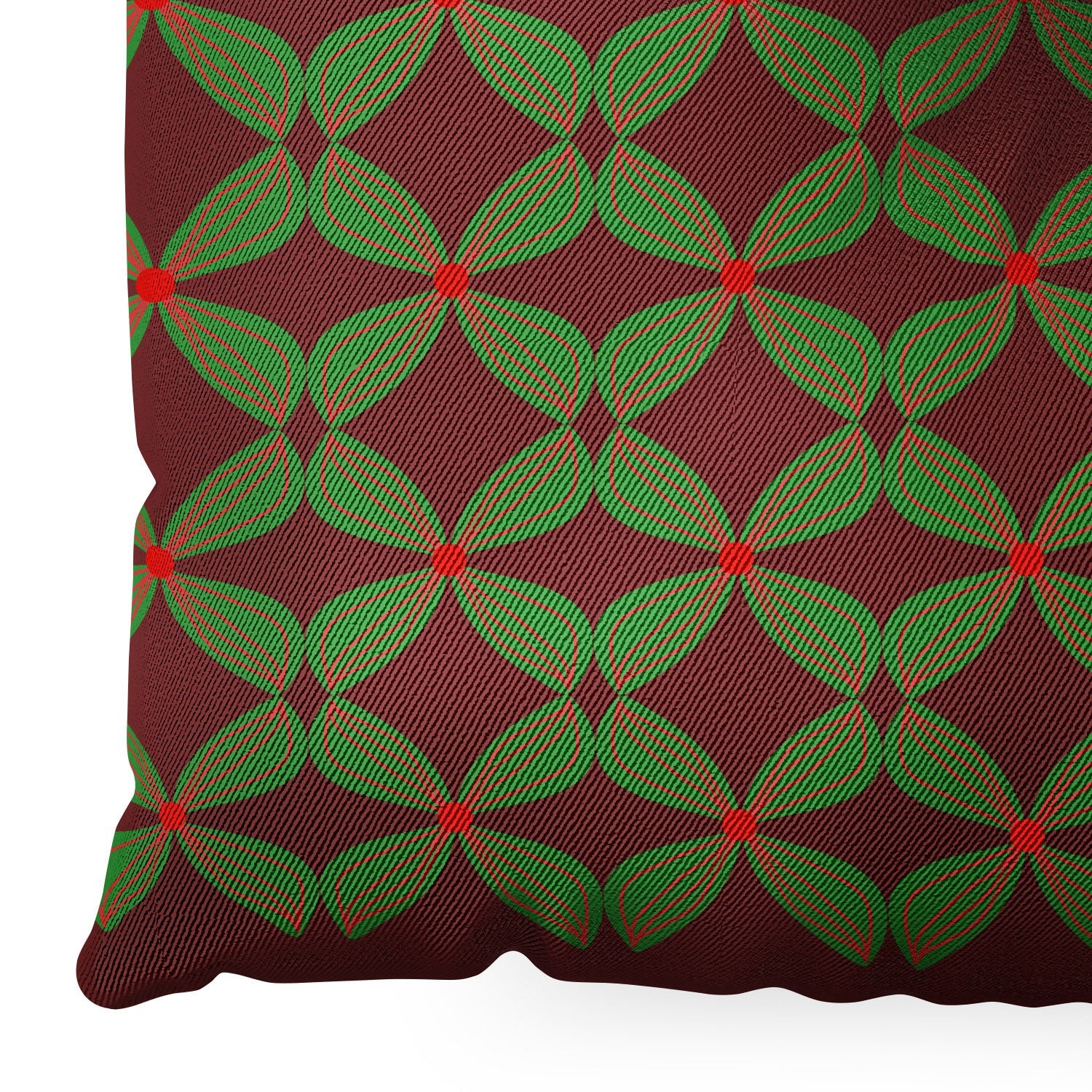 Mirimo Bows and Christmas Greens Floor Pillow Square