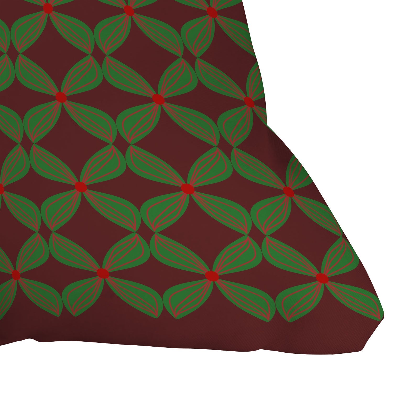 Mirimo Bows and Christmas Greens Outdoor Throw Pillow