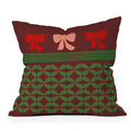 Mirimo Bows and Christmas Greens Outdoor Throw Pillow