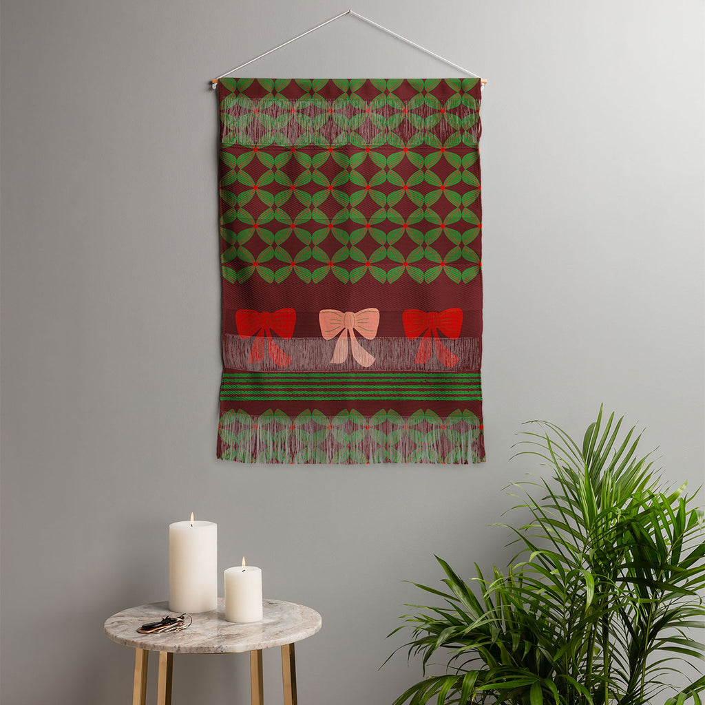 Mirimo Bows and Christmas Greens Wall Hanging Portrait