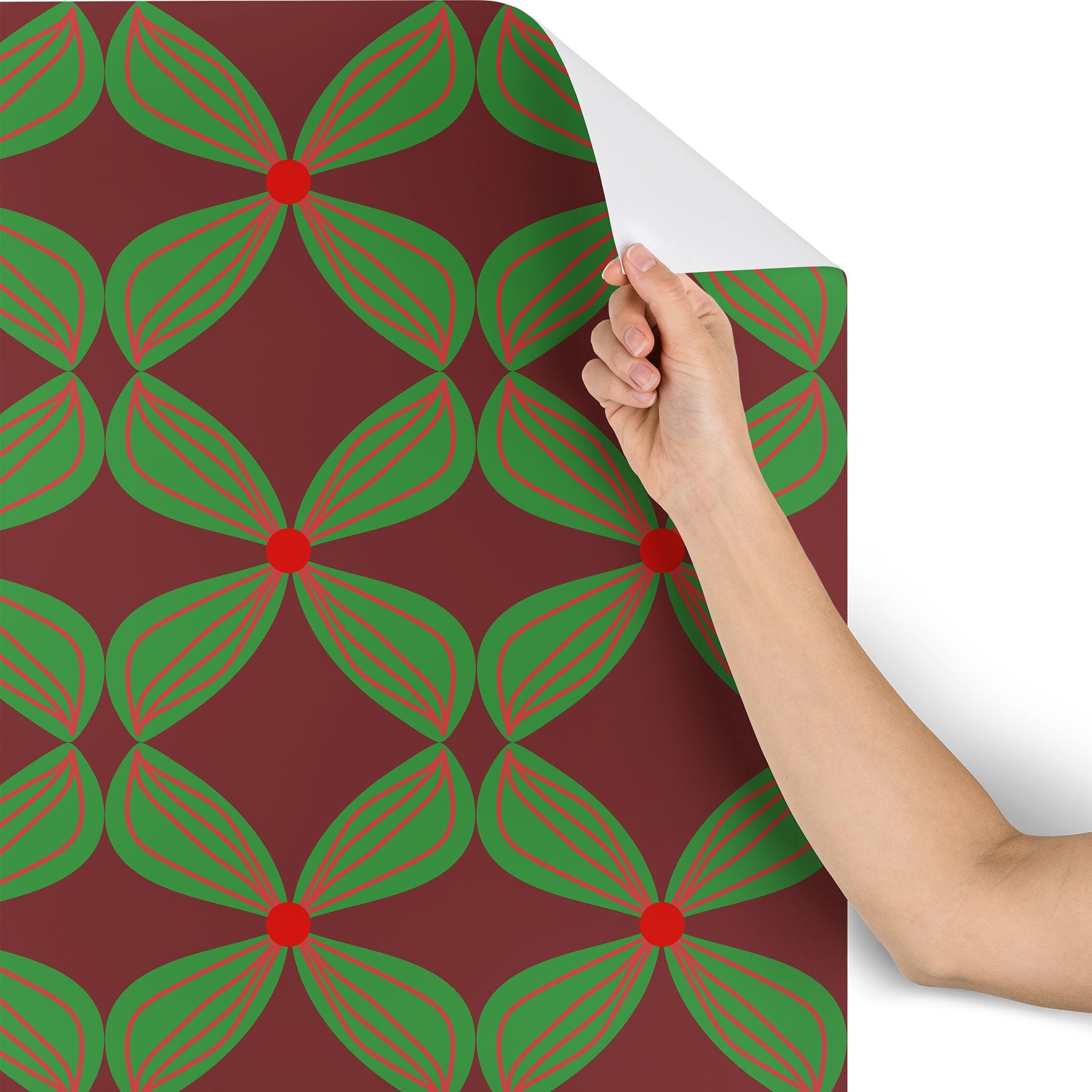 Mirimo Bows and Christmas Greens Wallpaper