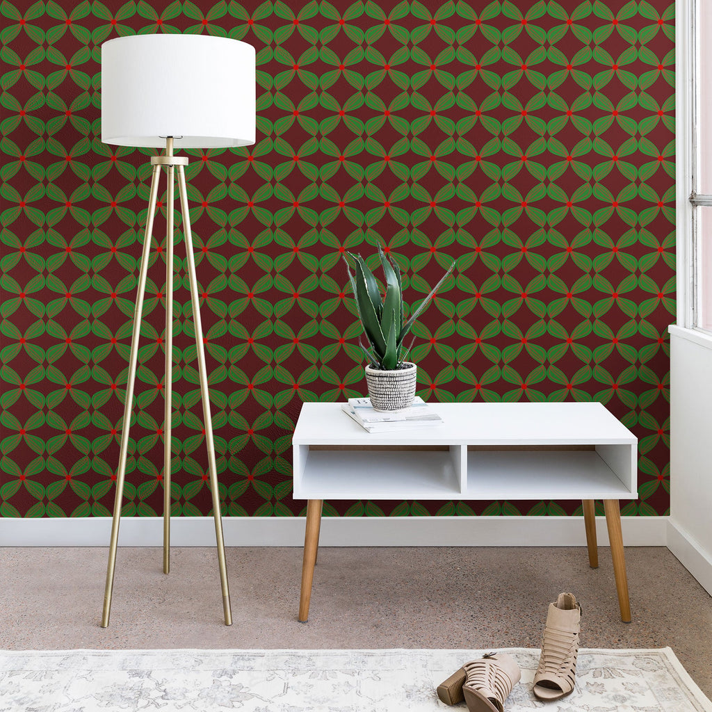 Mirimo Bows and Christmas Greens Wallpaper