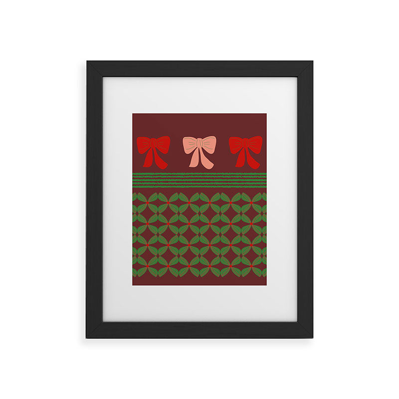 Mirimo Bows and Christmas Greens Framed Art Print