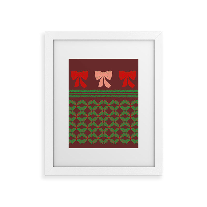 Mirimo Bows and Christmas Greens Framed Art Print