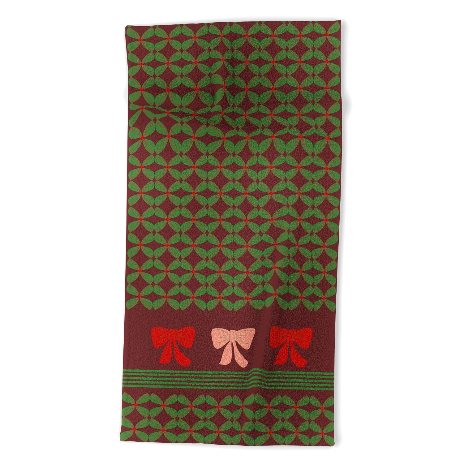 Mirimo Bows and Christmas Greens Beach Towel