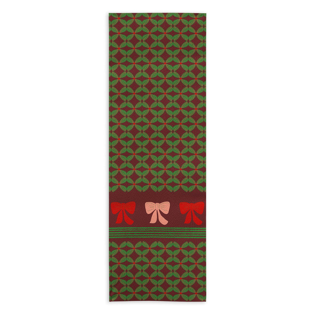 Mirimo Bows and Christmas Greens Yoga Towel