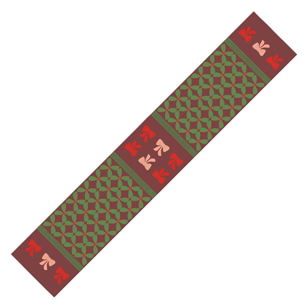 Mirimo Bows and Christmas Greens Table Runner