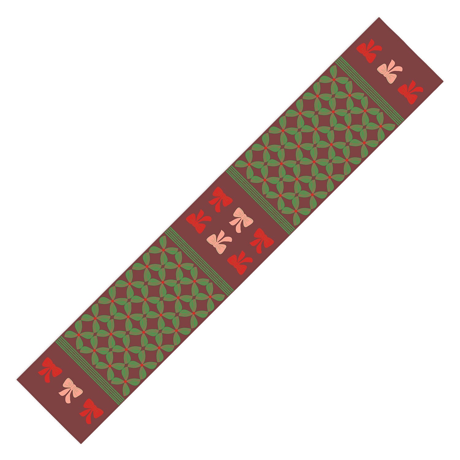 Mirimo Bows and Christmas Greens Table Runner