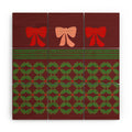 Mirimo Bows and Christmas Greens Wood Wall Mural