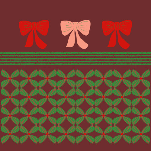 Mirimo Bows and Christmas Greens Shower Curtain