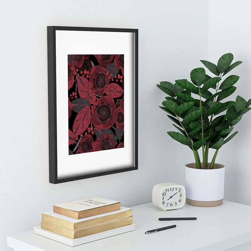 Mirimo Dark Red Romance Recessed Framing Rectangle