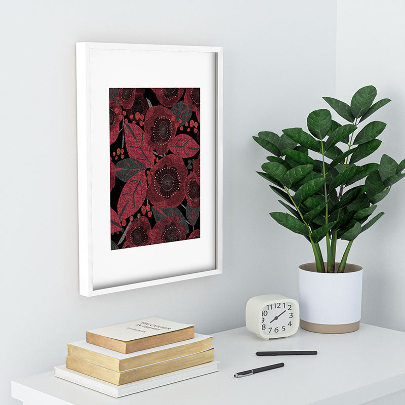 Mirimo Dark Red Romance Recessed Framing Rectangle