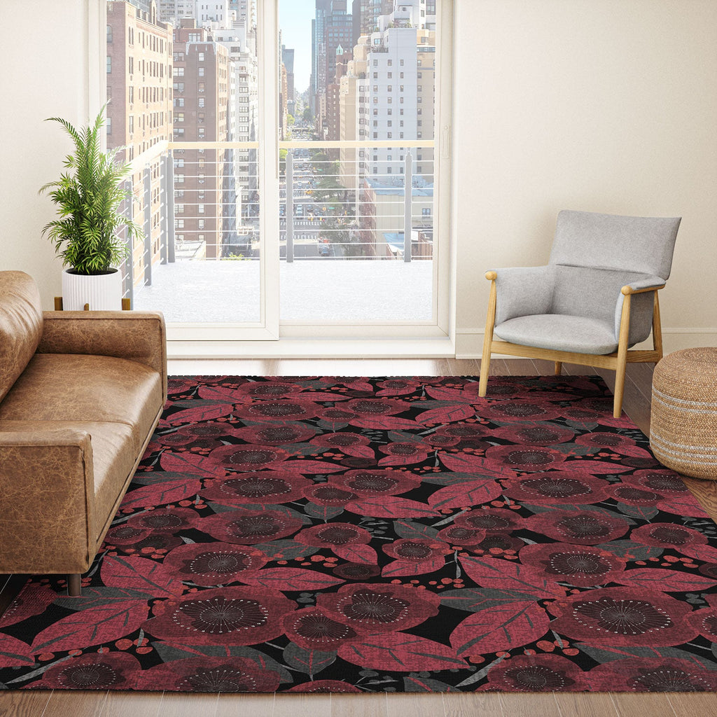 Mirimo Dark Red Romance Area Rug