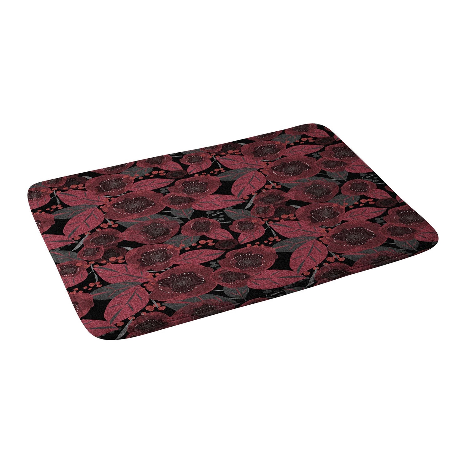 Mirimo Dark Red Romance Memory Foam Bath Mat