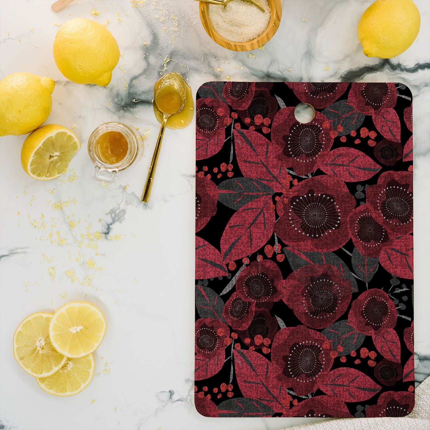 Mirimo Dark Red Romance Cutting Board Rectangle
