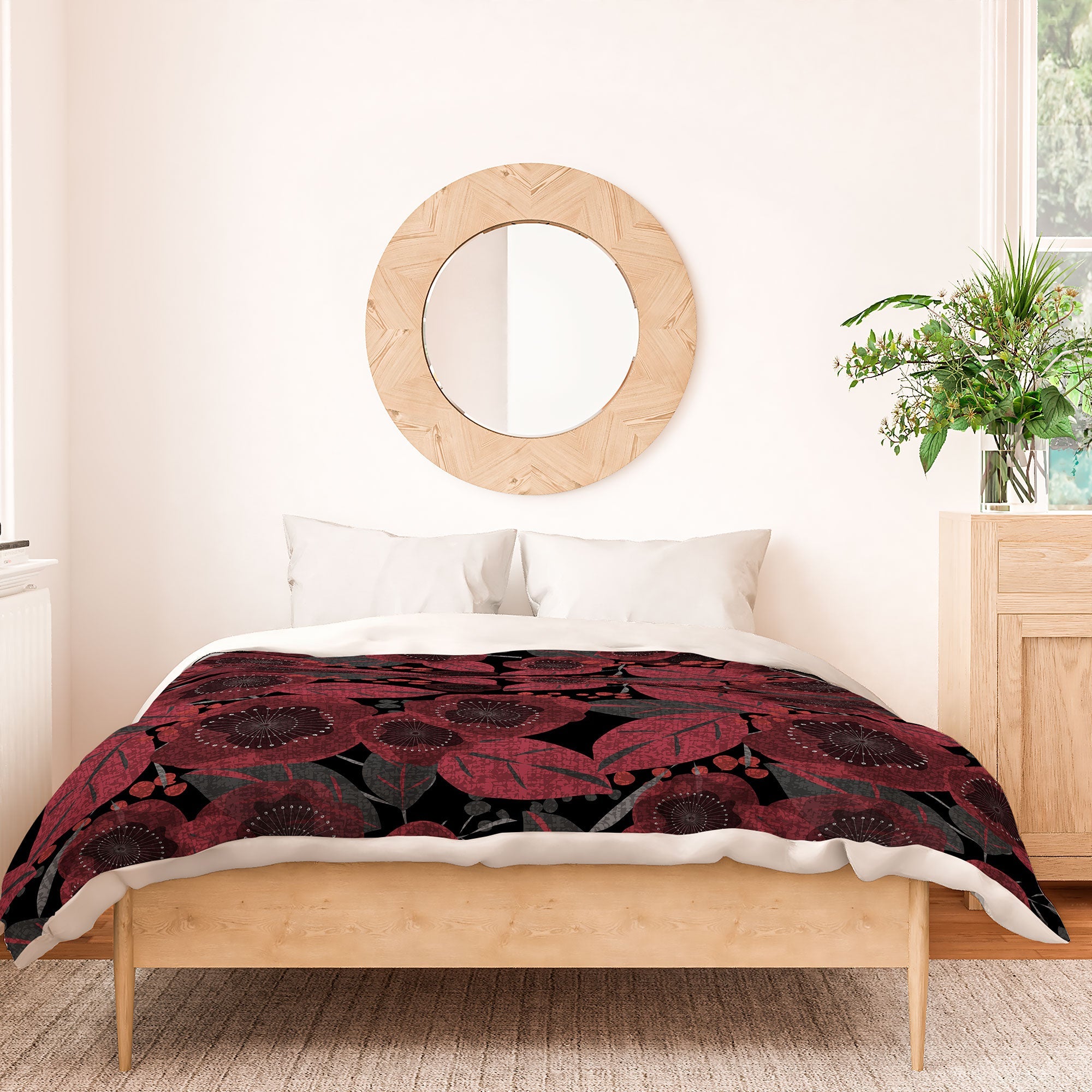 Mirimo Dark Red Romance Duvet Cover