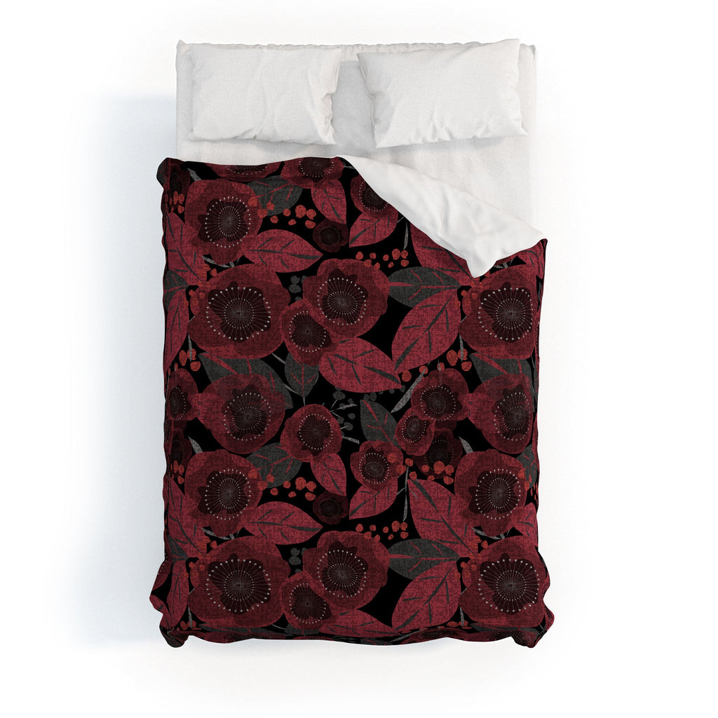 Mirimo Dark Red Romance Duvet Cover