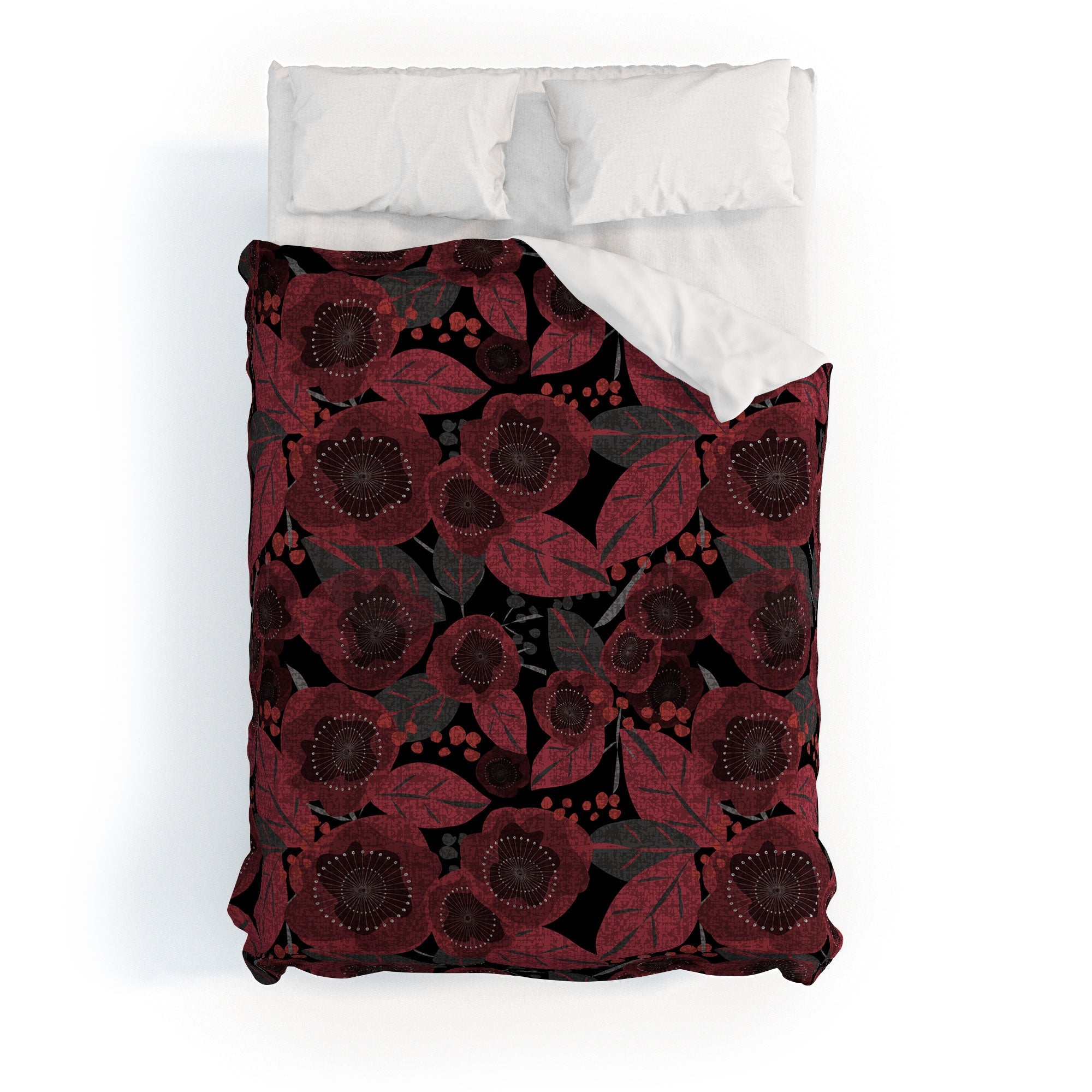 Mirimo Dark Red Romance Duvet Cover