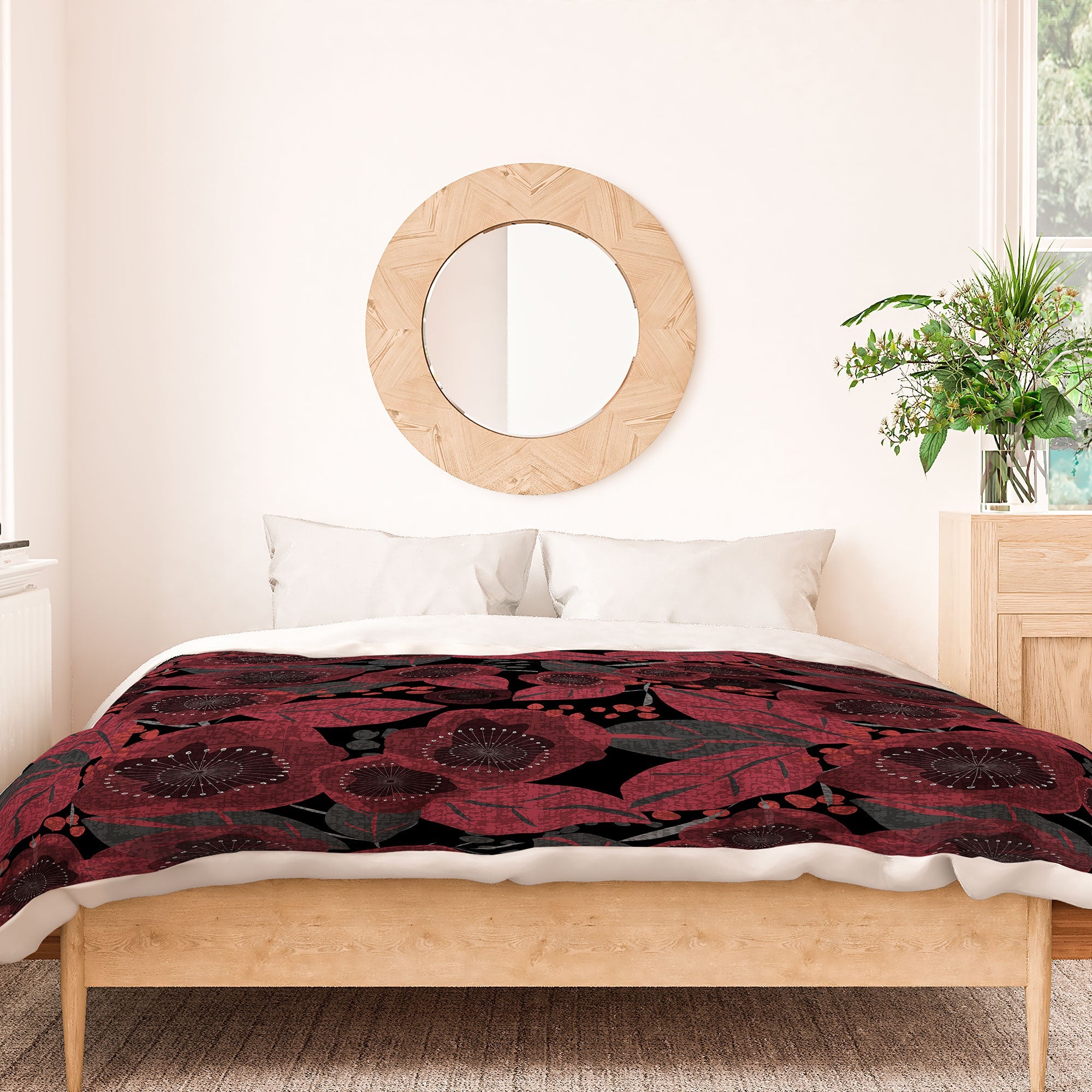 Mirimo Dark Red Romance Duvet Cover