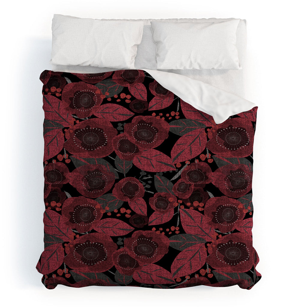 Mirimo Dark Red Romance Duvet Cover