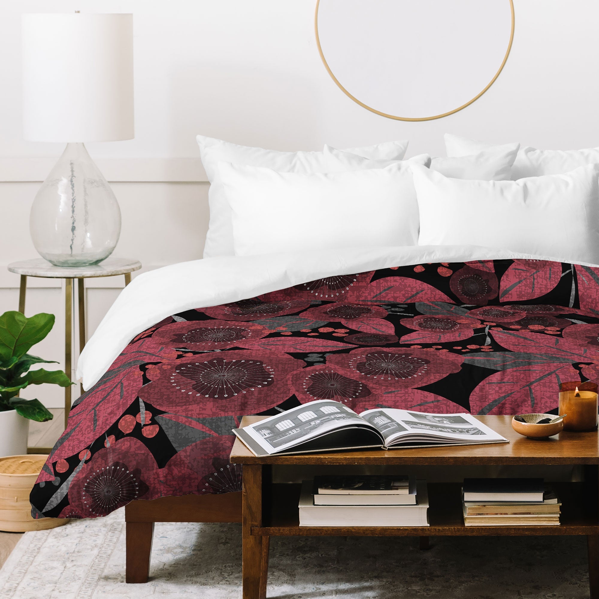 Mirimo Dark Red Romance Duvet Cover