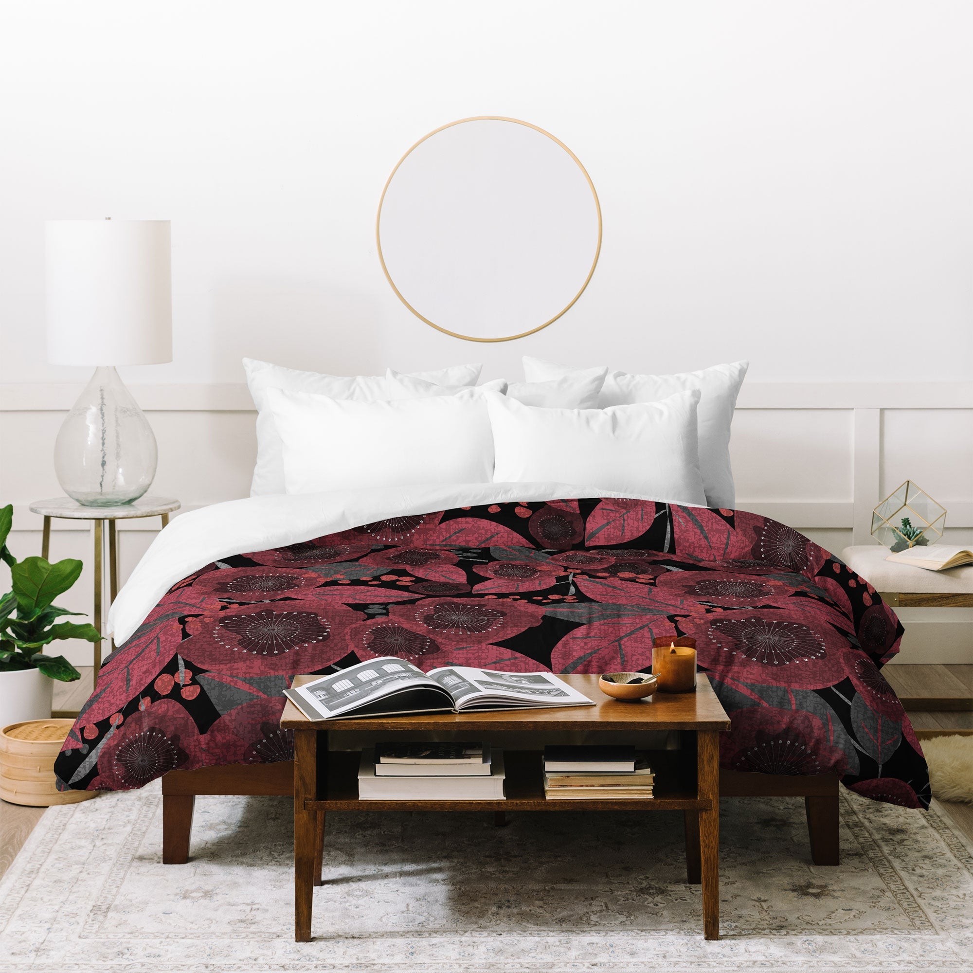 Mirimo Dark Red Romance Duvet Cover