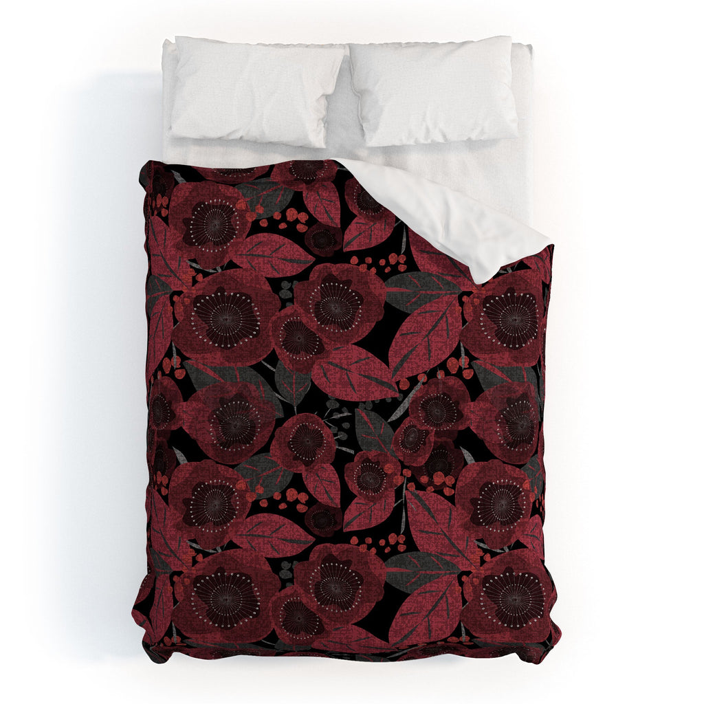 Mirimo Dark Red Romance Duvet Cover