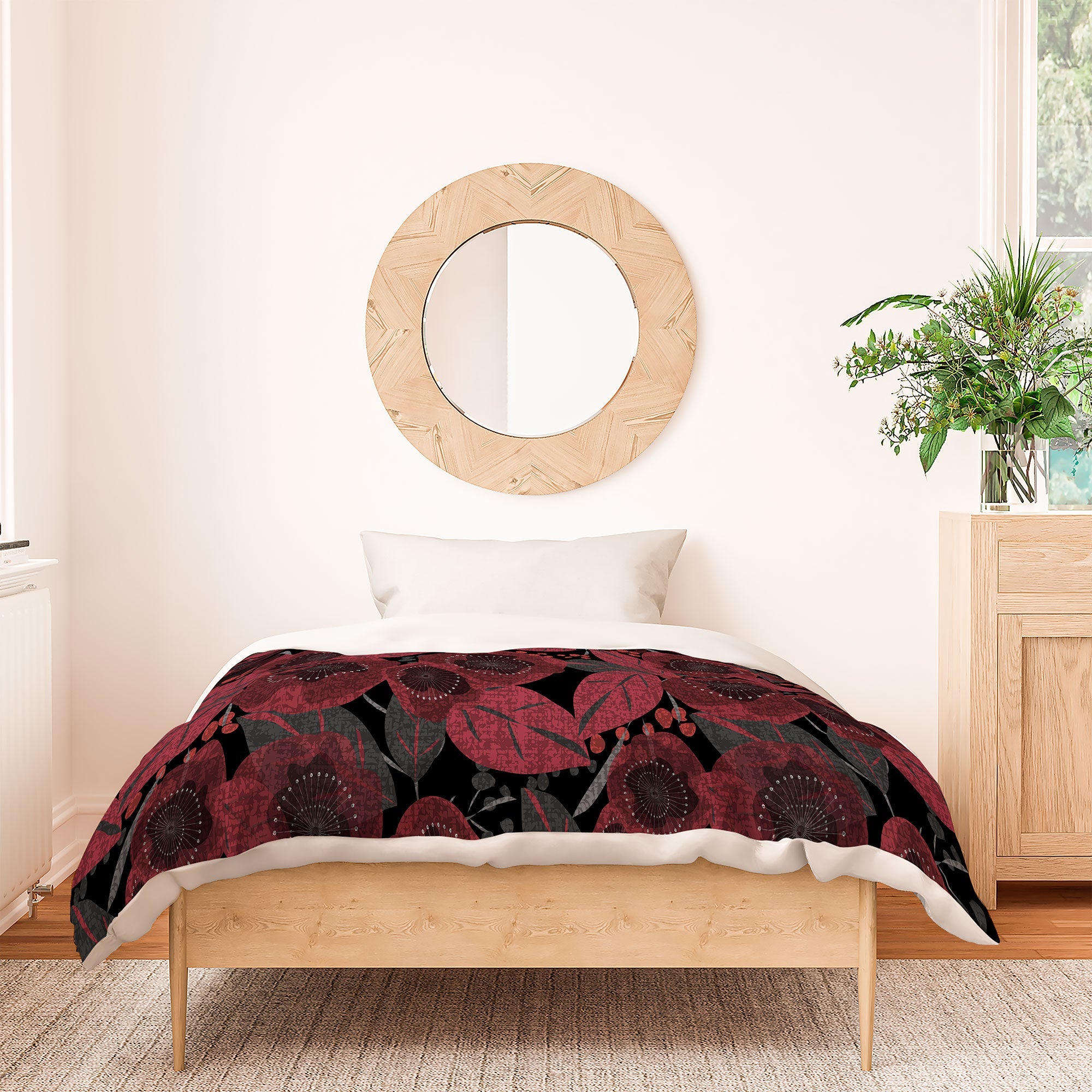 Mirimo Dark Red Romance Duvet Cover