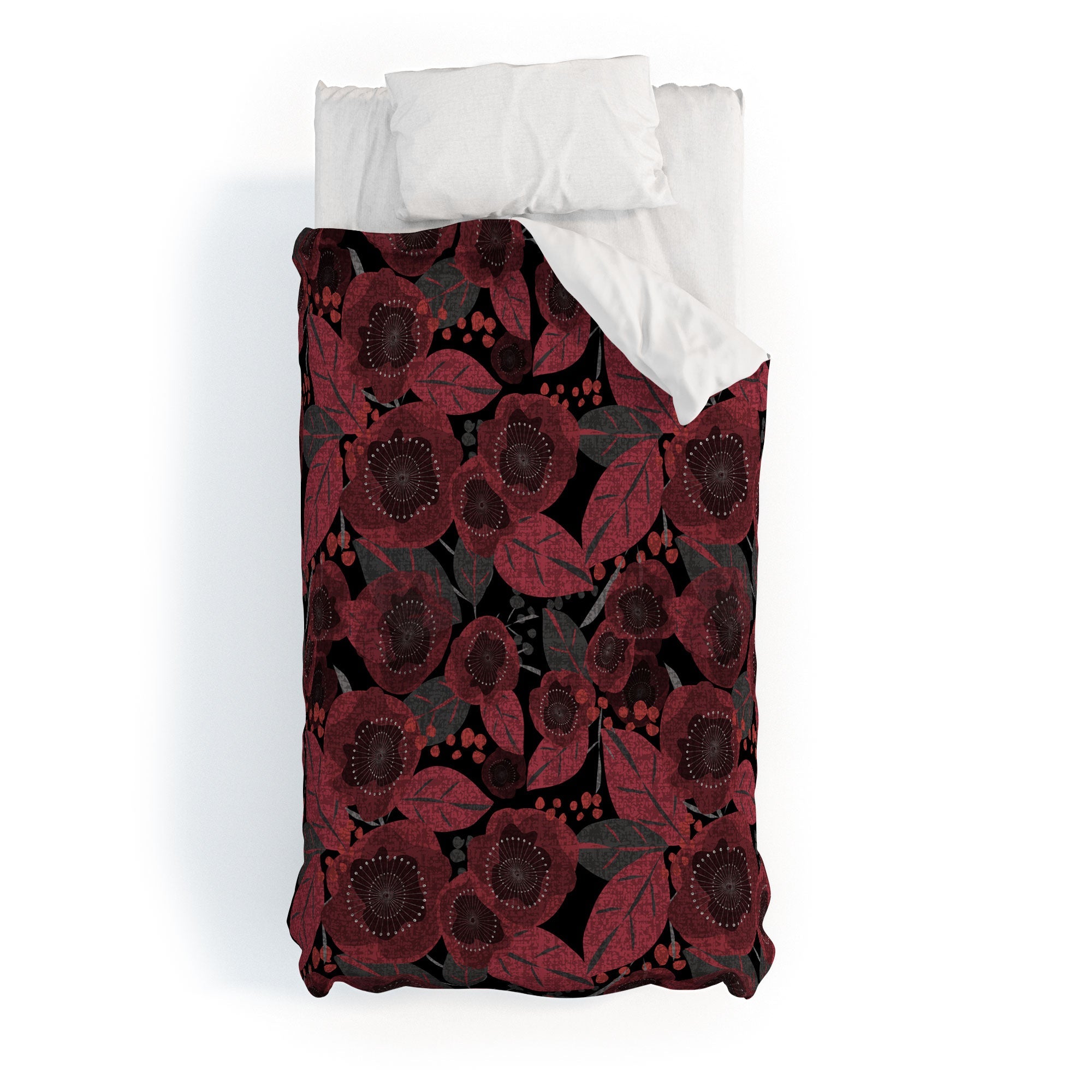 Mirimo Dark Red Romance Duvet Cover