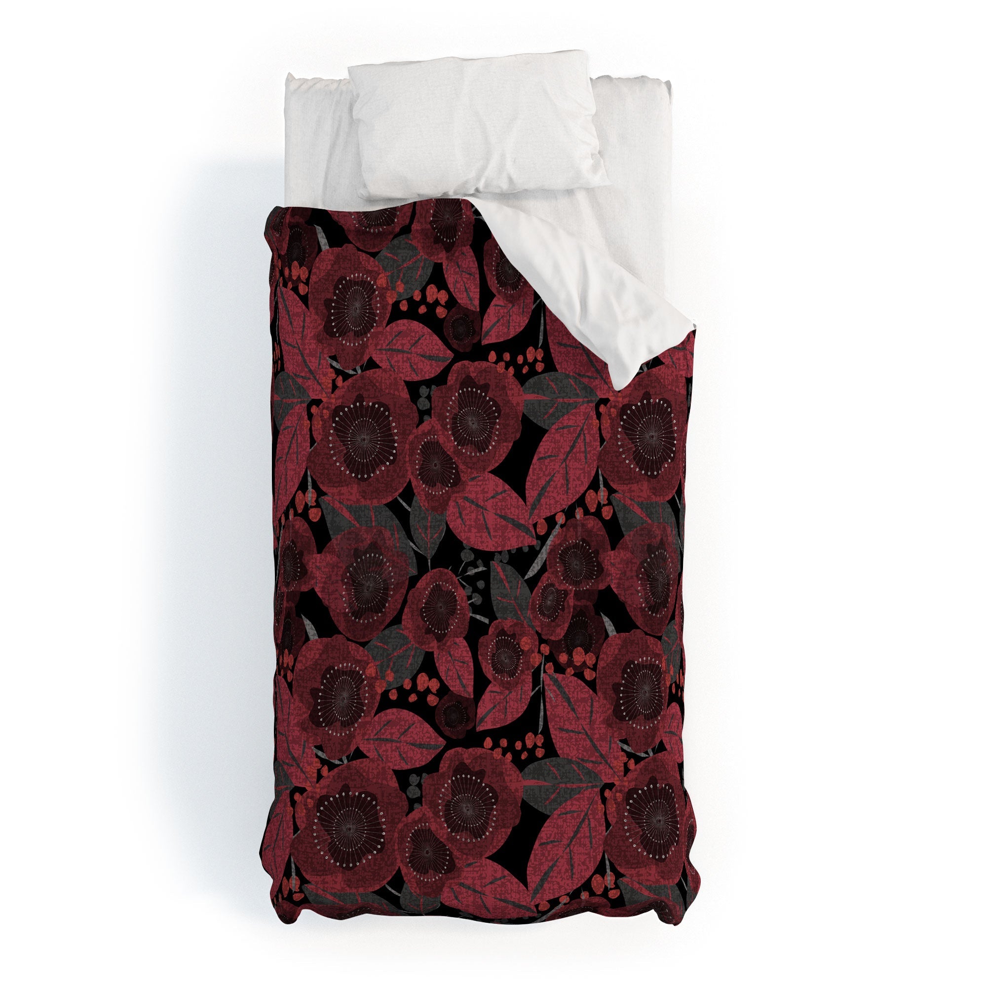 Mirimo Dark Red Romance Duvet Cover
