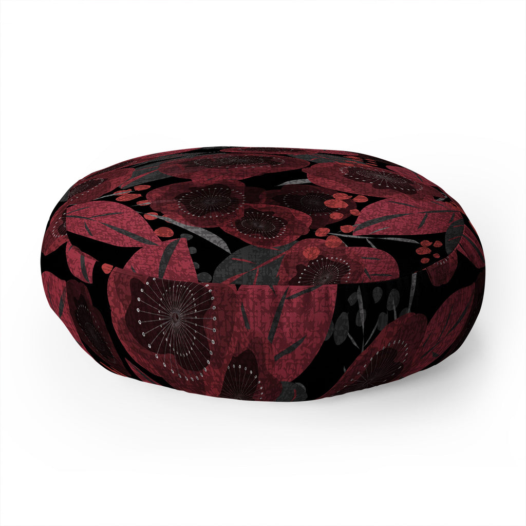 Mirimo Dark Red Romance Floor Pillow Round
