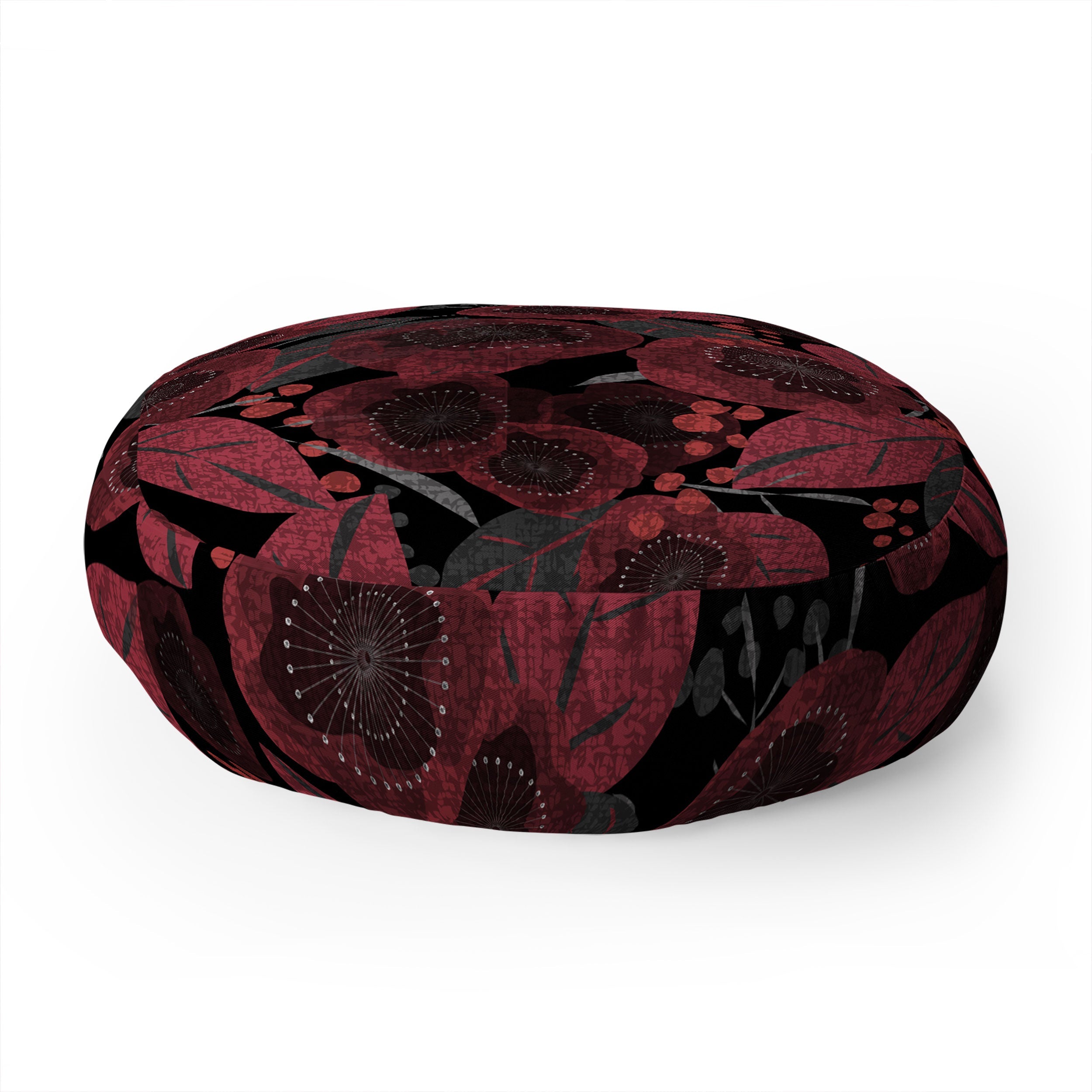 Mirimo Dark Red Romance Floor Pillow Round