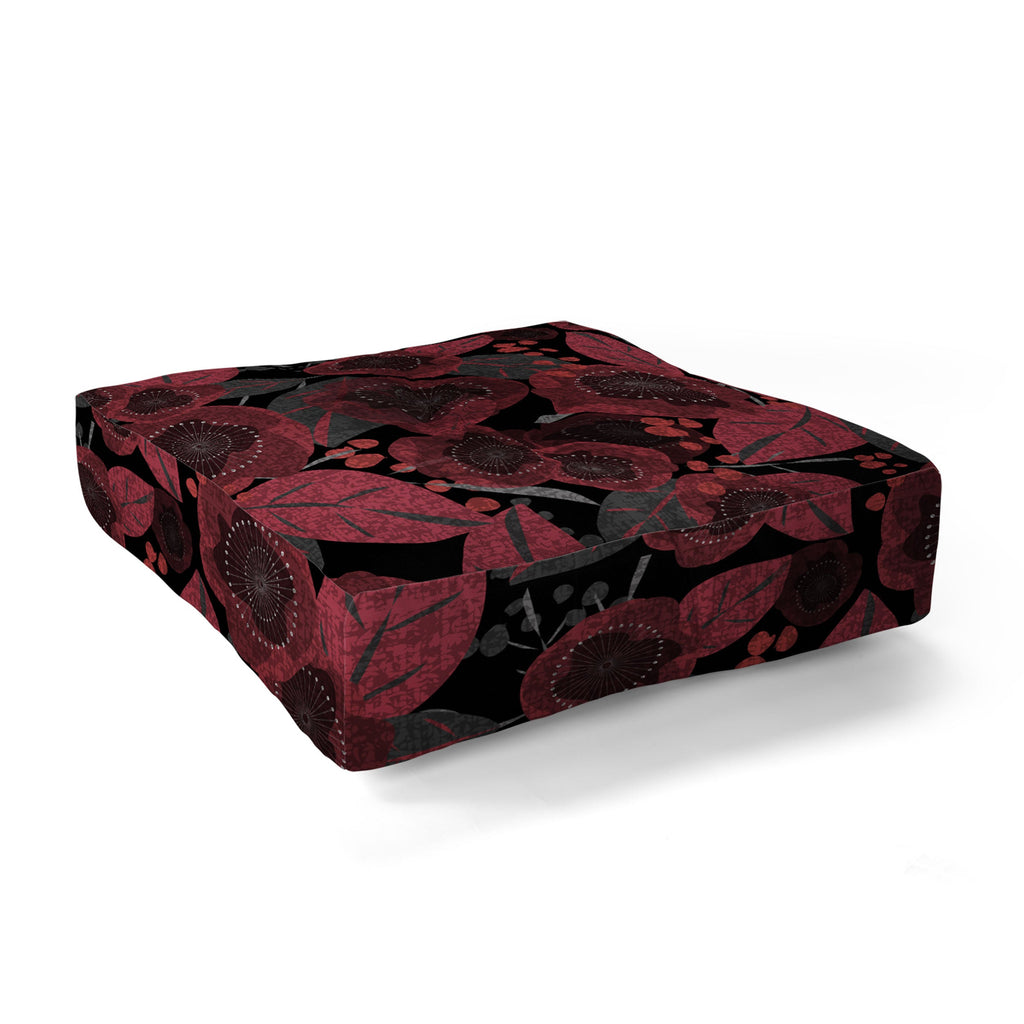 Mirimo Dark Red Romance Floor Pillow Square