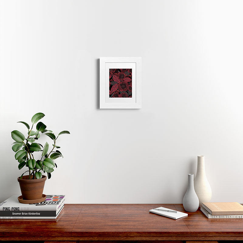 Mirimo Dark Red Romance Framed Art Print