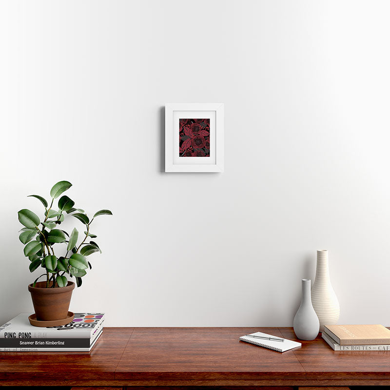 Mirimo Dark Red Romance Framed Art Print