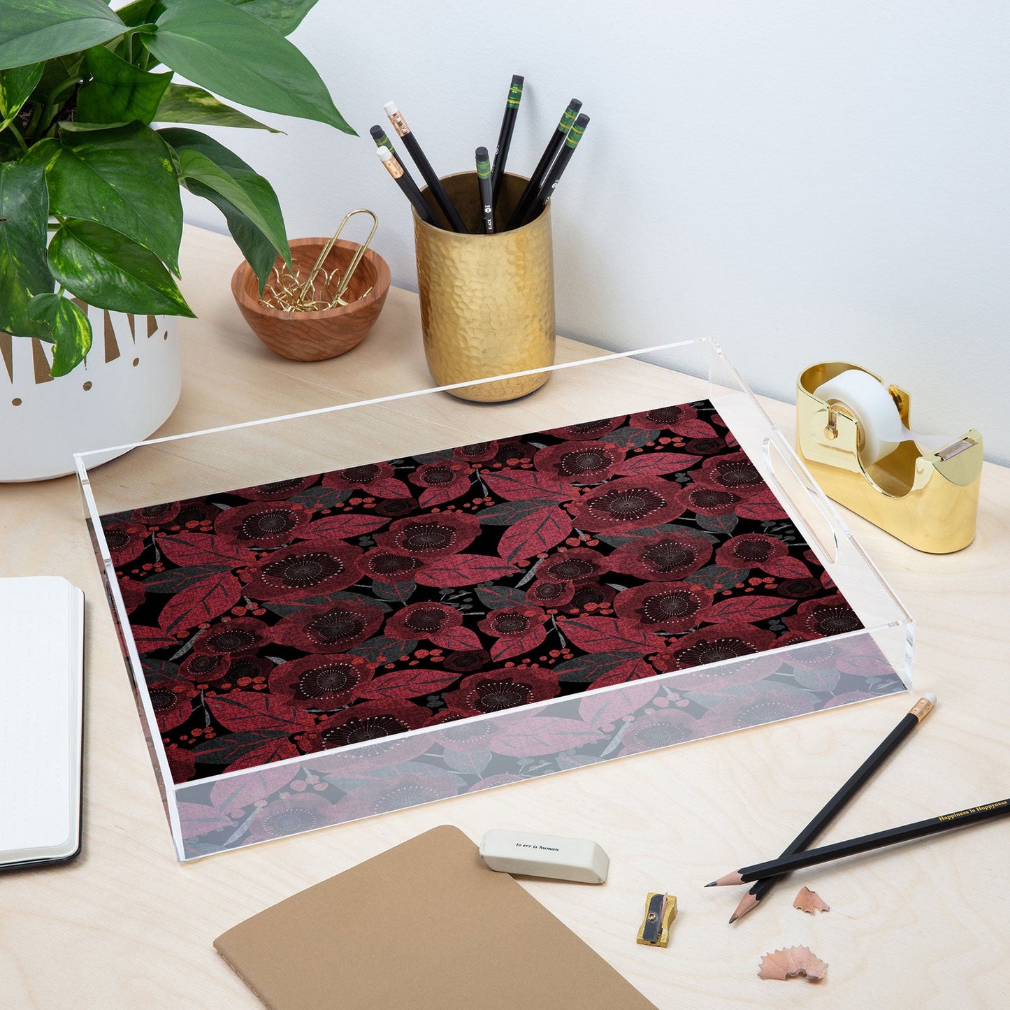 Mirimo Dark Red Romance Acrylic Tray