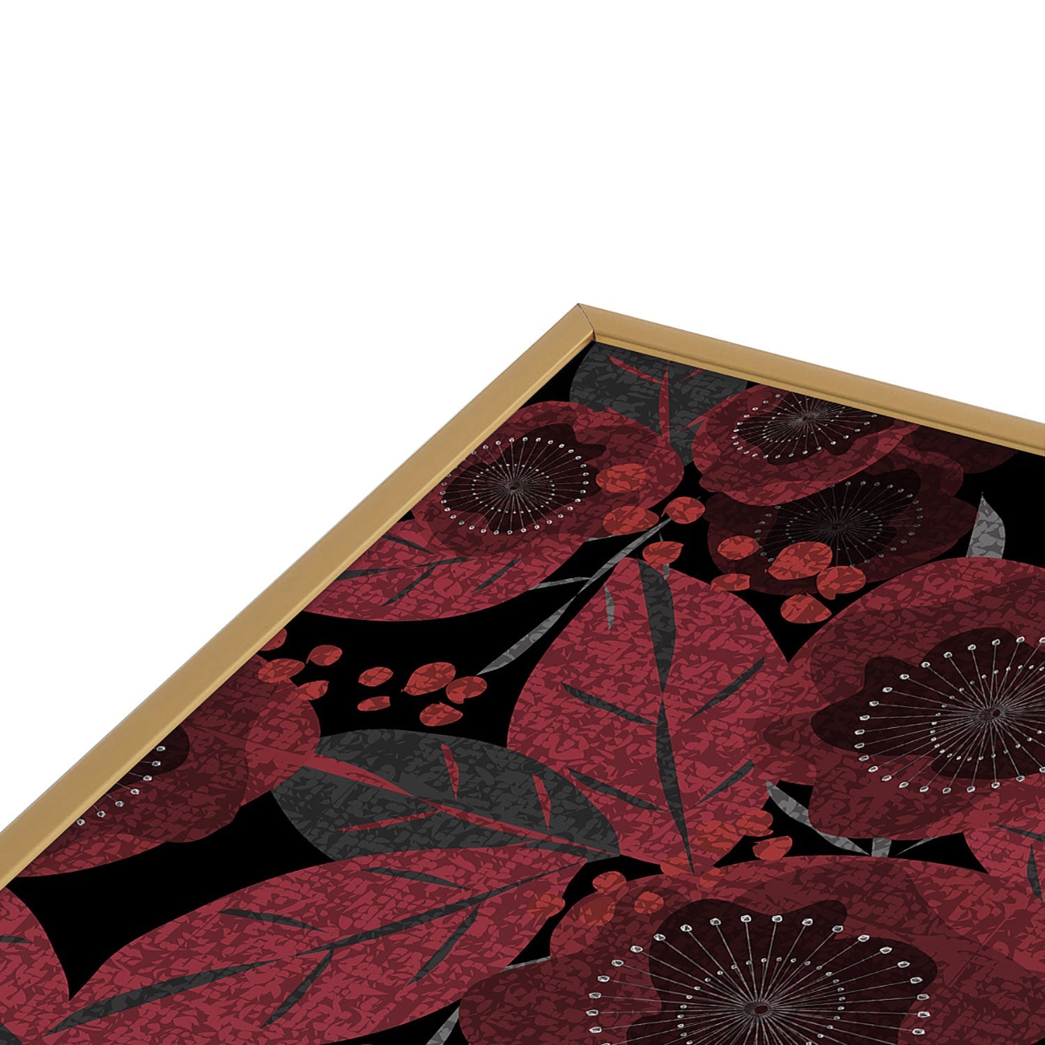 Mirimo Dark Red Romance Square Metal Framed Art Print