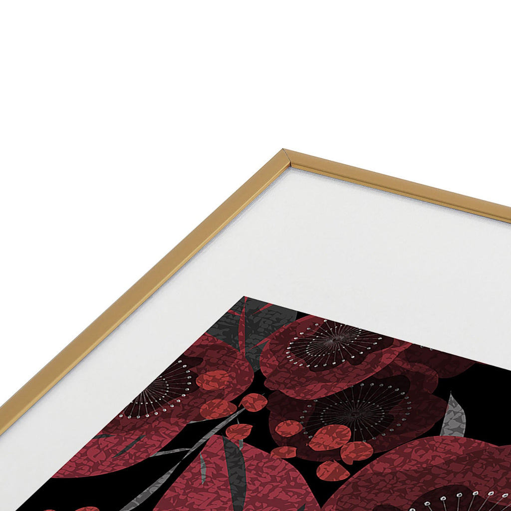 Mirimo Dark Red Romance Metal Framed Art Print