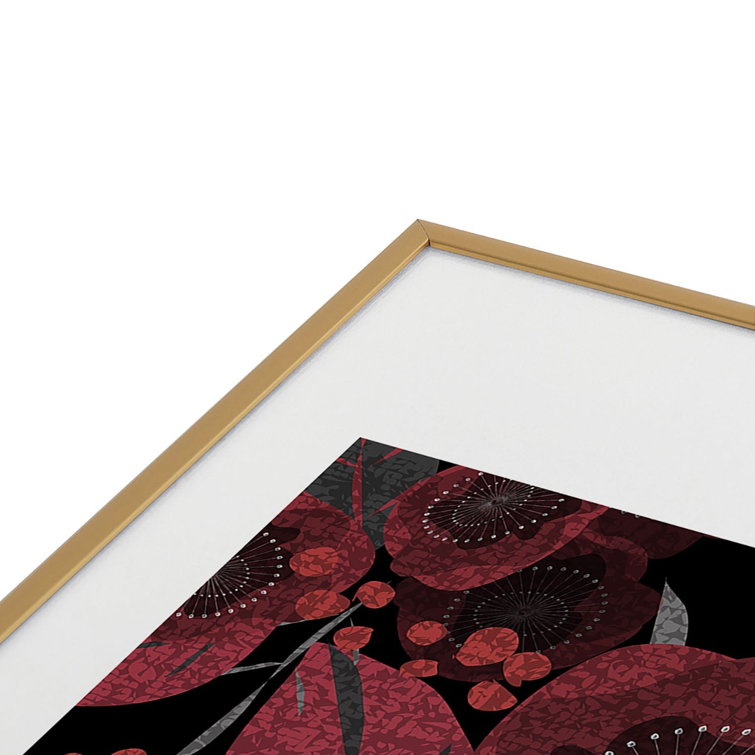 Mirimo Dark Red Romance Metal Framed Art Print