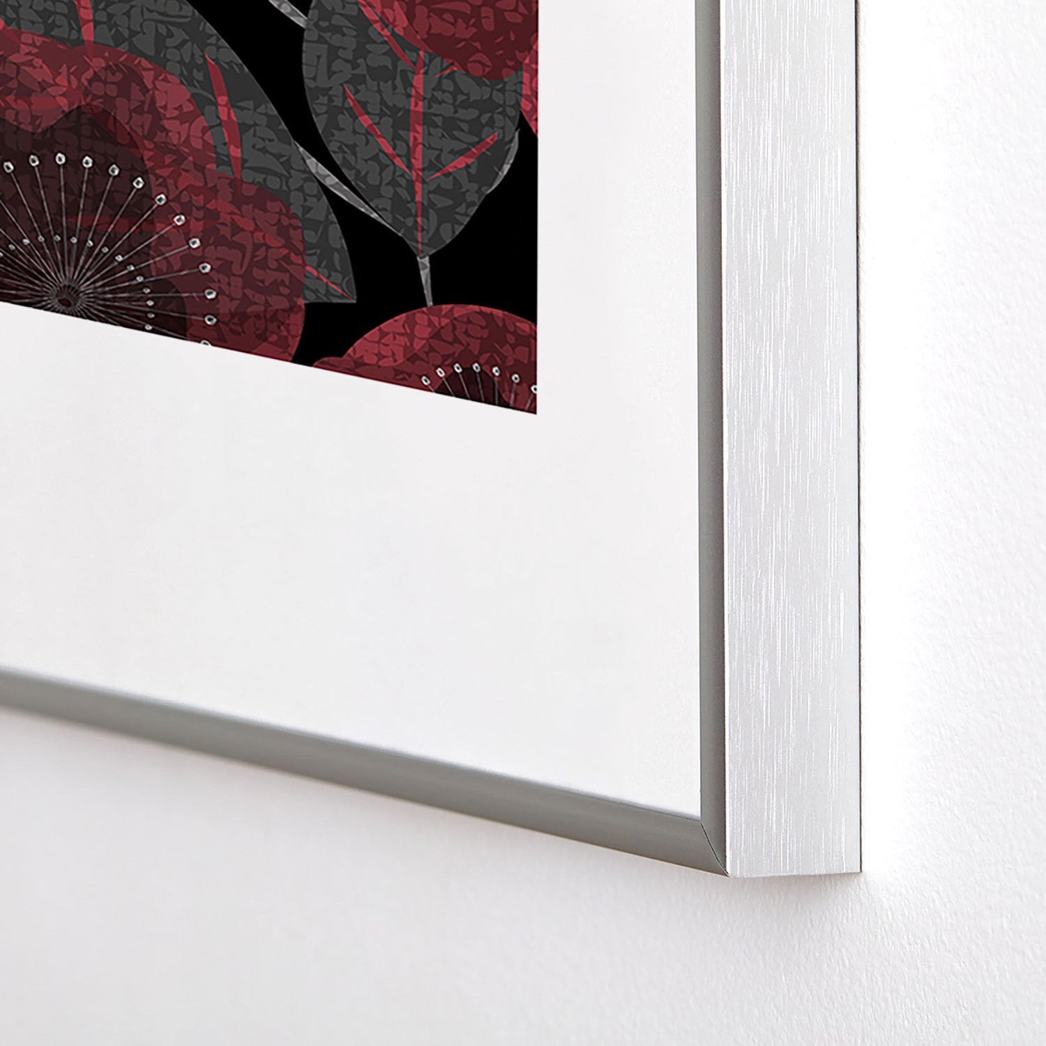 Mirimo Dark Red Romance Metal Framed Art Print