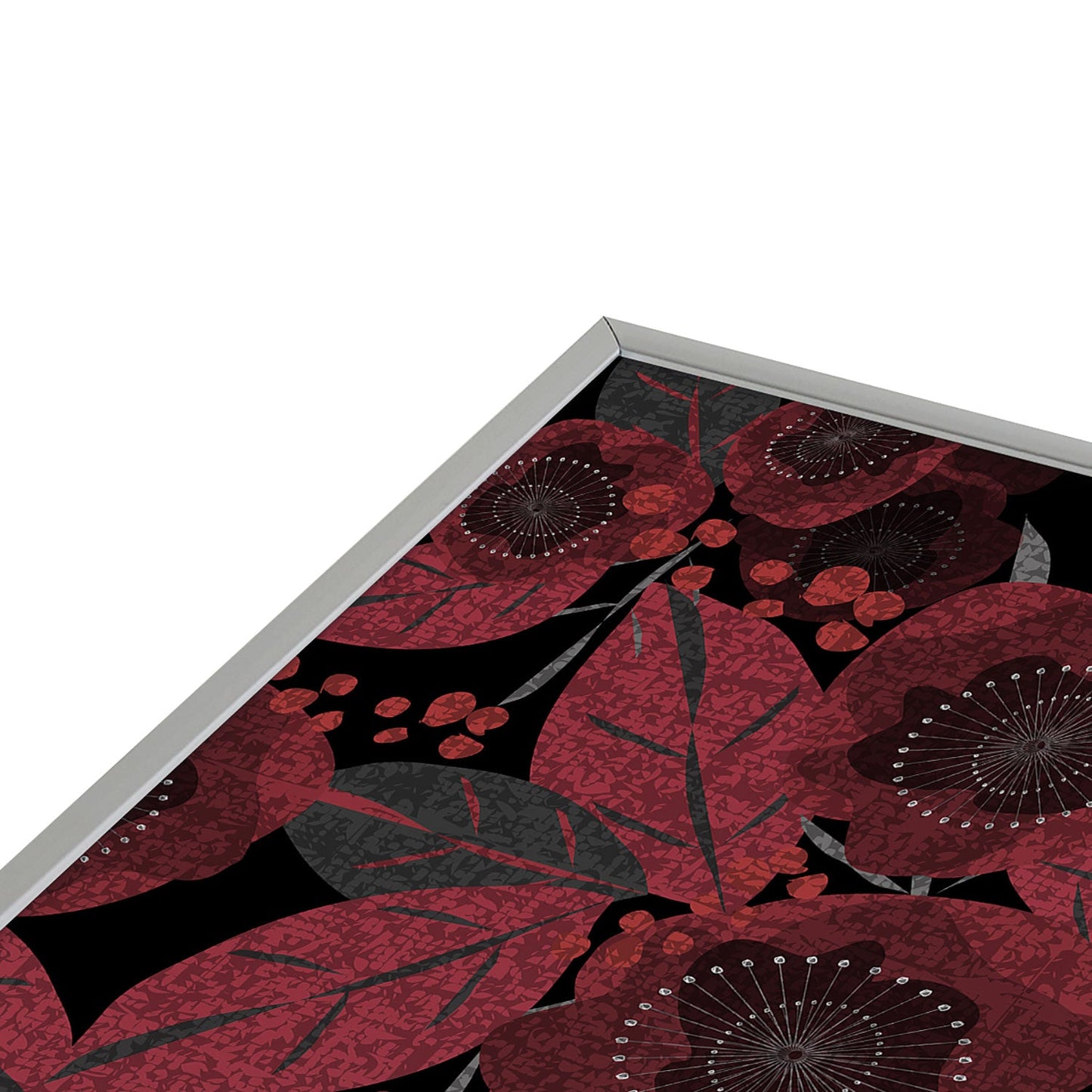 Mirimo Dark Red Romance Square Metal Framed Art Print