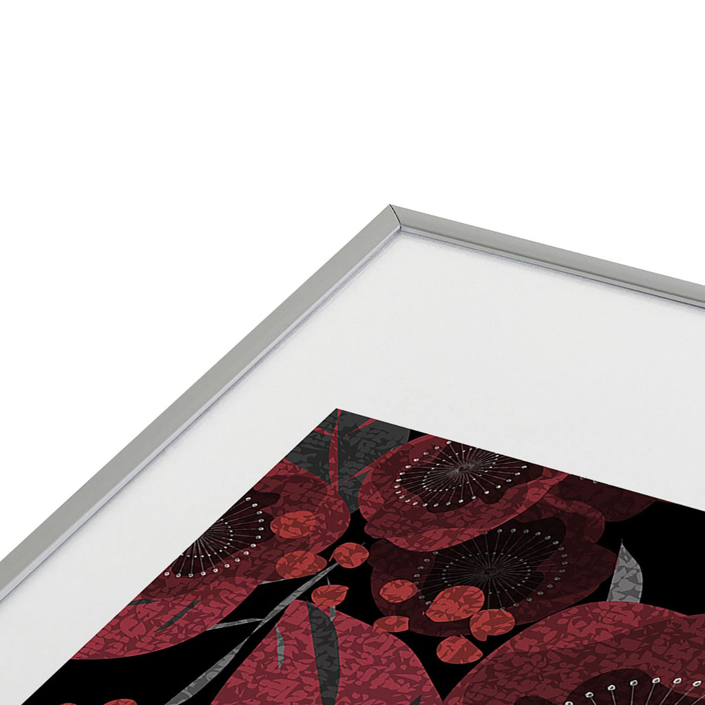 Mirimo Dark Red Romance Metal Framed Art Print