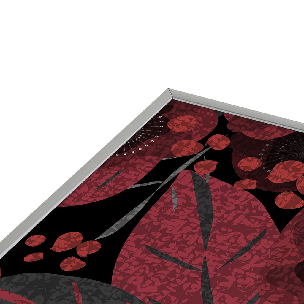 Mirimo Dark Red Romance Square Metal Framed Art Print