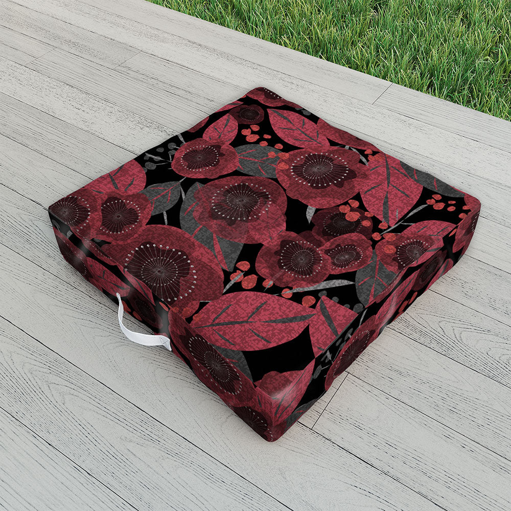 Mirimo Dark Red Romance Outdoor Floor Cushion