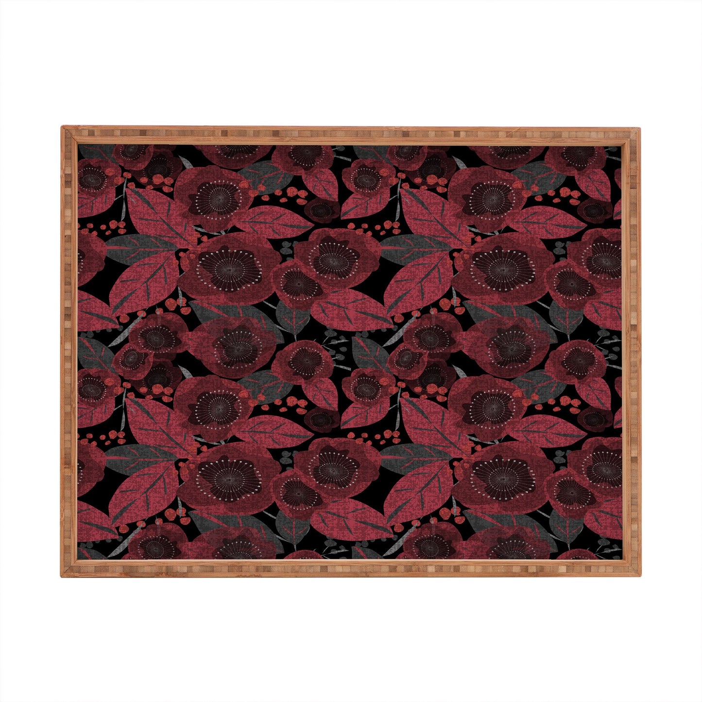 Mirimo Dark Red Romance Rectangular Tray