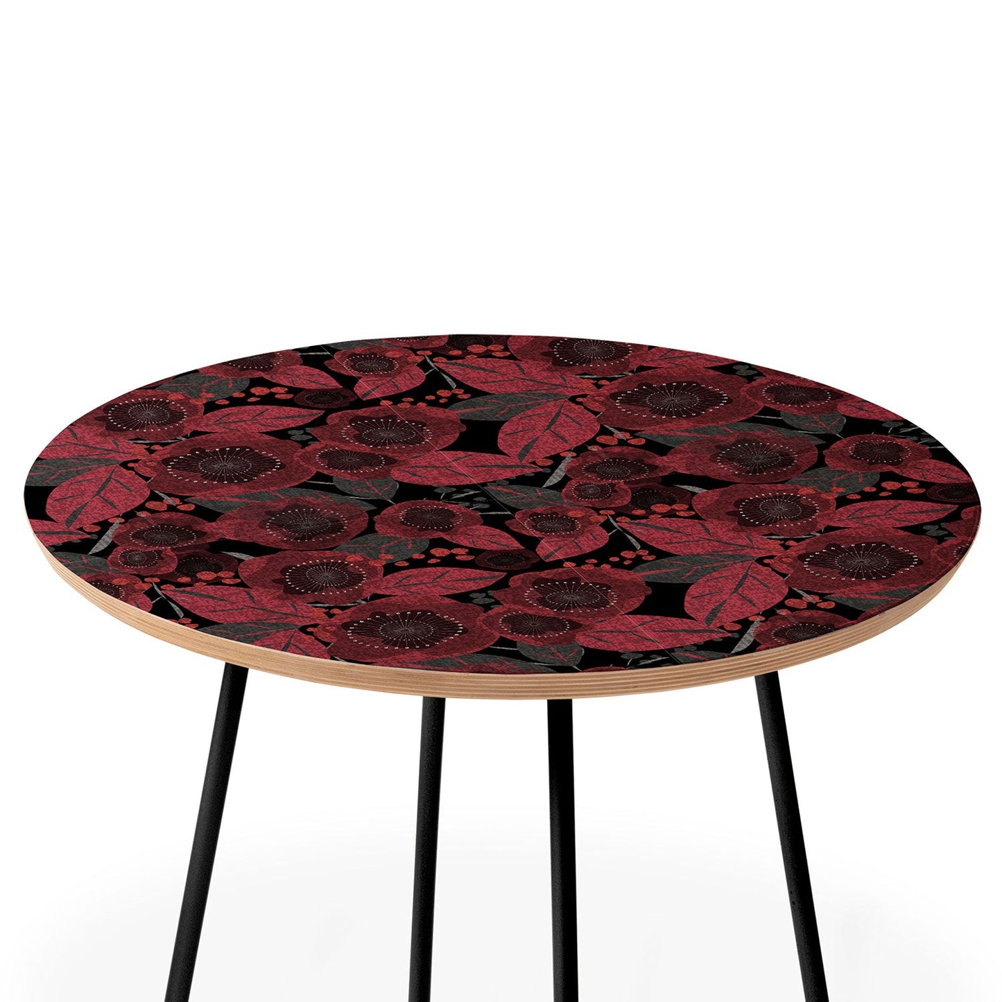 Mirimo Dark Red Romance Round Side Table