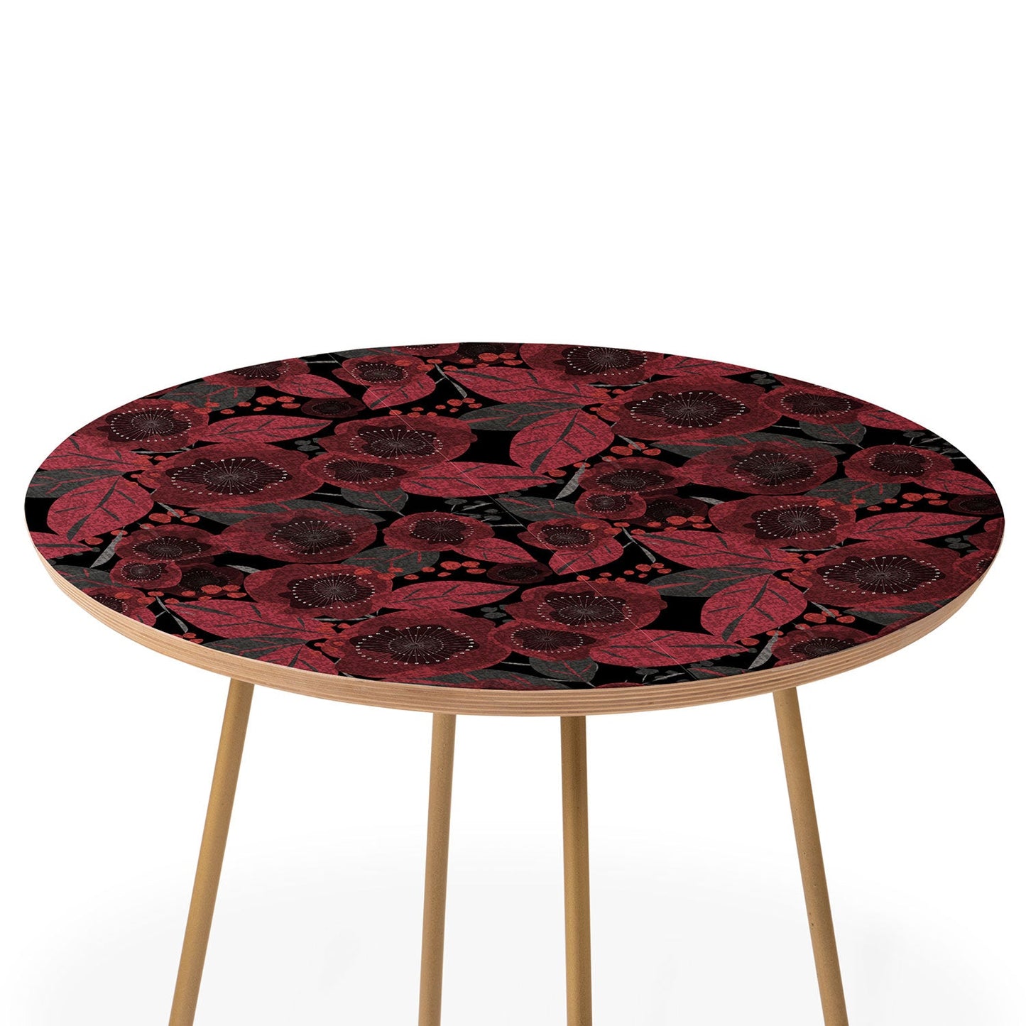 Mirimo Dark Red Romance Round Side Table