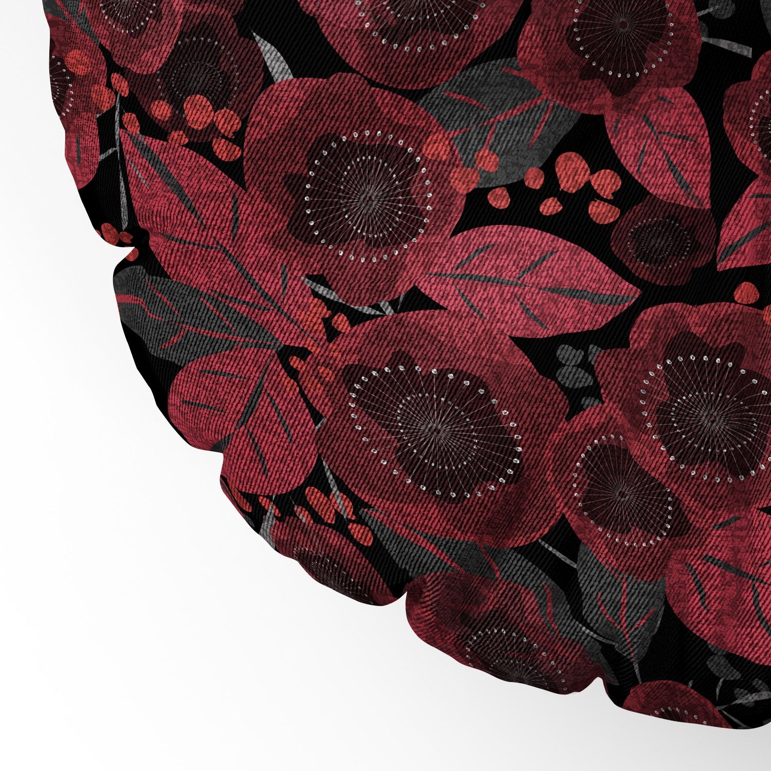 Mirimo Dark Red Romance Floor Pillow Round